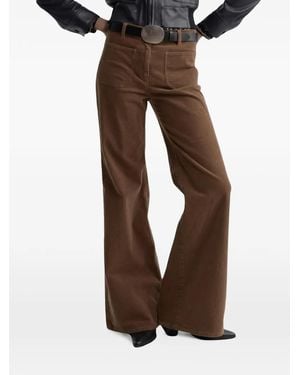 Nili Lotan Corduroy-Textured Patch-Pocket Trousers - Brown