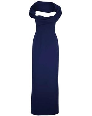 Carolina Herrera Sofia Off-Shoulder Maxi Dress - Blue