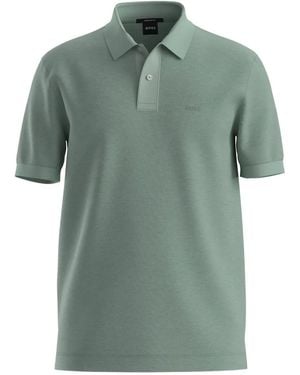 BOSS Polo Boutonné À Poche Poitrine - Green