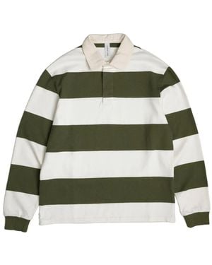 Another Aspect Stripe Polo Shirt - Green