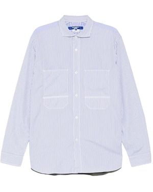 Junya Watanabe Vertical-Stripe Patch-Pocket Shirt - White
