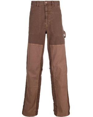 DIESEL D-Franky Patchwork Straight-Leg Jeans - Brown