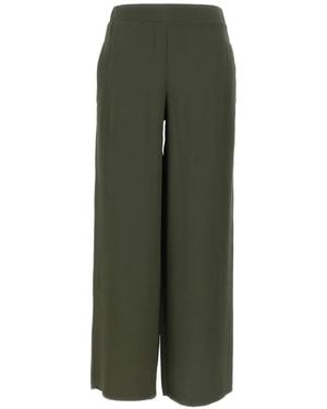 Kangra Silk Straight-Leg Pants - Green