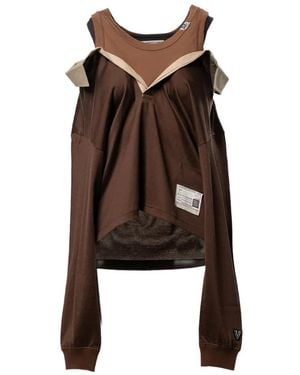 Maison Mihara Yasuhiro Triple-Layered Rugby Shirt - Brown