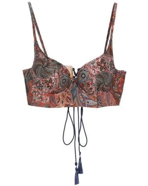 Etro Paisley-Print Cropped Top - Brown