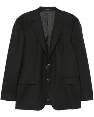 Canali Single-Breasted Notched-Lapels Blazer - Black