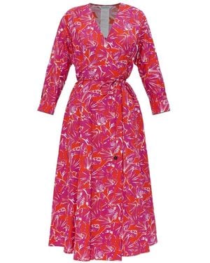 Max Mara Carmo V-Neck Midi Dress - Pink