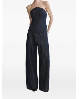 DL1961 Jean Ample Becca À Détails De Coutures - Bleu