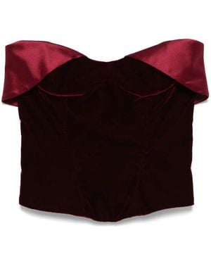 Mugler Velvet Corset Top - Red
