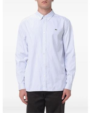 Lacoste Striped Cotton Shirt - White