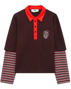 MSGM Polo Con Logo - Rosso