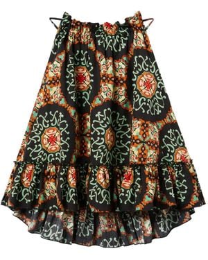 La DoubleJ Granita Ruffled Printed Top - Black