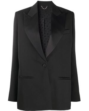 Magda Butrym Black Satin Lapel Blazer