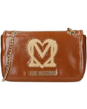 Love Moschino スタッズ ショルダーバッグ - ブラウン