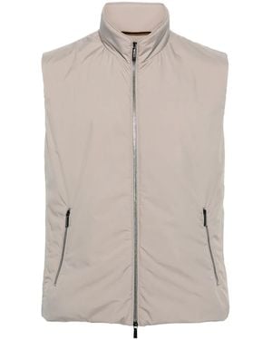 Moorer Padded Zip-Up Gillet - Natural