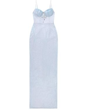 Area Hotfix-Embellishment Maxi Dress - White