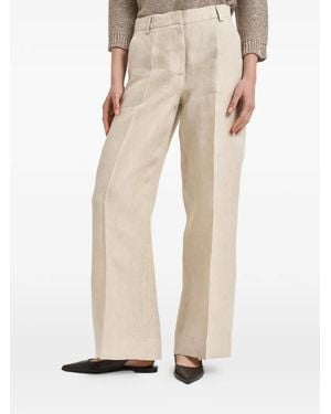 Weekend by Maxmara Pressed-Crease Wide-Leg Pants - Natural