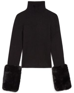 Apparis Aspen Pullover Mit Faux Fur - Schwarz