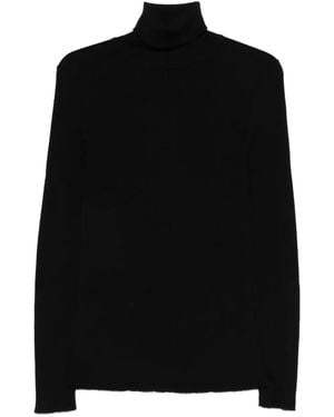 sunflower Roll-Neck Wool Jumper - Black