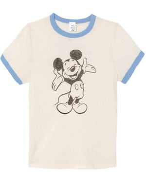 RE/DONE The 60S Slim Ringer Tee T-Shirt Mit Grafischem Print - Weiß