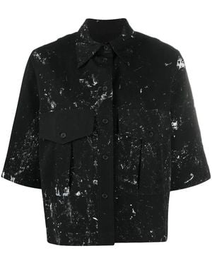 Song For The Mute Paint-Splatter Short Sleeve Shirt - Black