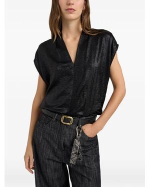 Momoní Hildra V-Neck Top - Black