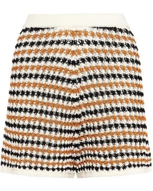 Eres Short En Crochet Disco À Rayures - Blanc
