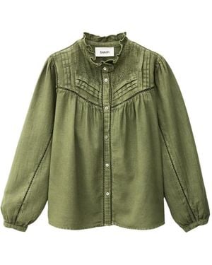 Ba&sh Gilda Broderie-Anglaise Ruffled Blouse - Green