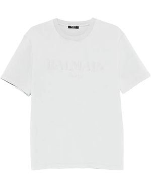 Balmain Logo-Embroidered T-Shirt - White