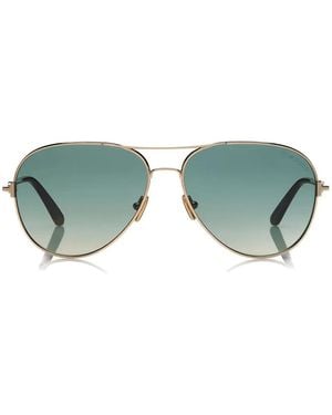 Tom Ford Pilot-Frame Full-Rim Sunglasses - Green