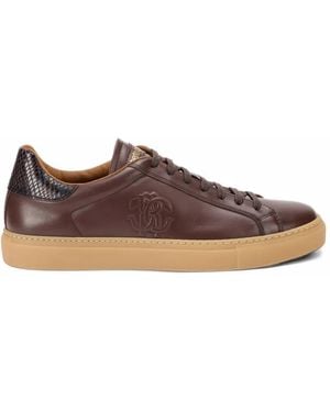 Roberto Cavalli Sneakers Mit Schlangenleder-Effekt - Braun