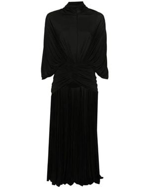 Jean Paul Gaultier Draped Logo-Patch Maxi Dress - Black