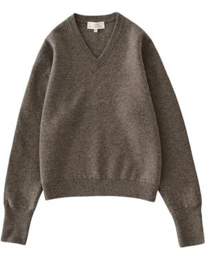 Studio Nicholson Loch V-Neck Jumper - Brown
