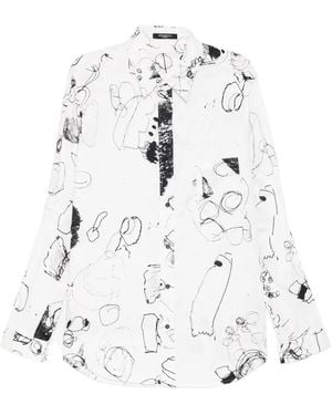 Nude:mm Chemise À Imprimé Graphique - White