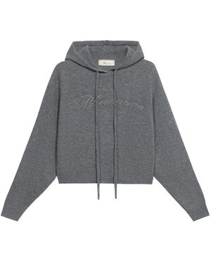 Blumarine Hoodie Verfraaid Met Kristallen - Grijs