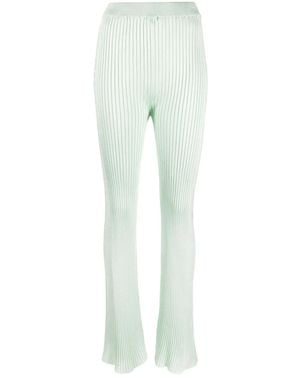 Jil Sander Fully-Pleated Flared-Leg Pants - Green
