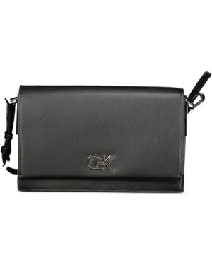 Calvin Klein Logo-Plaque Shoulder Bag - Black