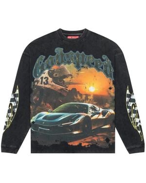 Godspeed Sunset Drift Print Long-Sleeve Sweatshirt - Black