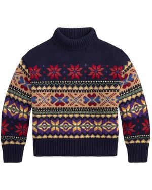 Polo Ralph Lauren Fair Isle Roll-Neck Jumper - Blue