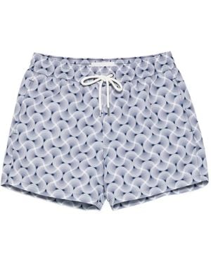 Frescobol Carioca Rio Wave-Print Swim Shorts - White