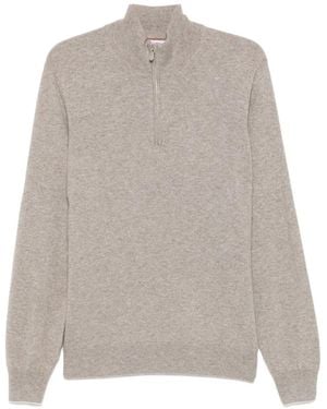 Brunello Cucinelli Maglione Con Zip - Grigio