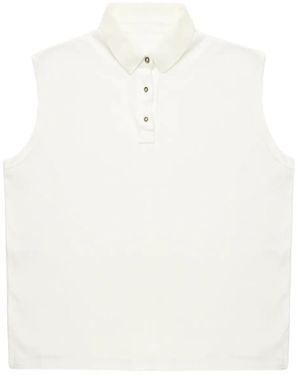 Free People Polo Smanicata - Bianco