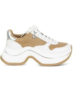 Michael Kors Arla Logo-Detail Quilted Trainers - White