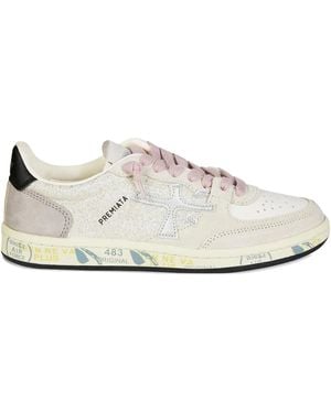 Premiata Glitter-appliqué Sneakers - ホワイト