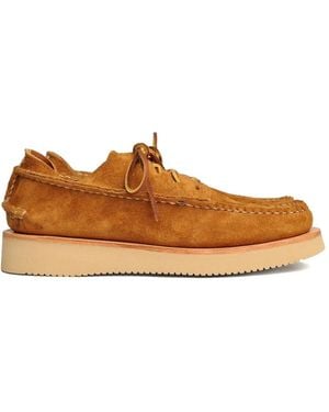 Yuketen Lace-up fastening leather boat shoes - Marrón