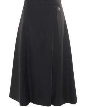 Moncler Button-Detail A-Line Midi Skirt - Black