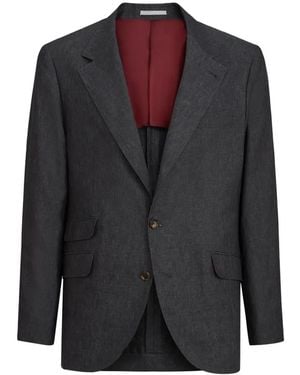 Brunello Cucinelli Délave Linen Blazer - Gray