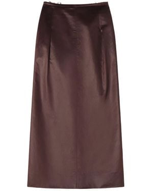 Lanvin Button-Detail Midi Skirt - Brown