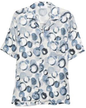 Tagliatore Hawaii Circle-Print Shirt - Blue