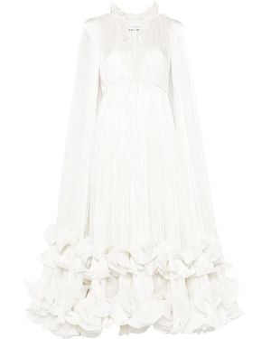 Ana Radu Cape-Detailed Maxi Dress - White